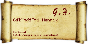 Gömöri Henrik névjegykártya